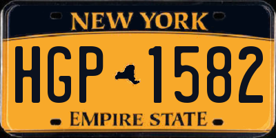 NY license plate HGP1582