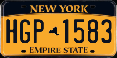 NY license plate HGP1583