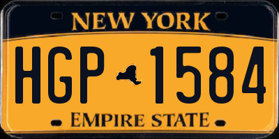 NY license plate HGP1584