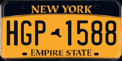 NY license plate HGP1588