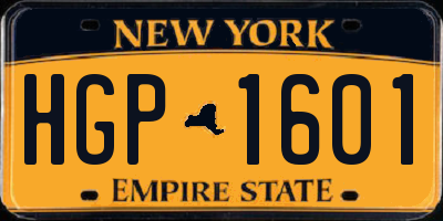 NY license plate HGP1601