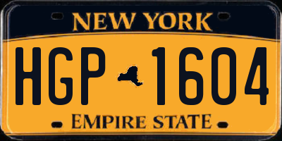 NY license plate HGP1604