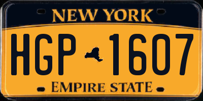 NY license plate HGP1607