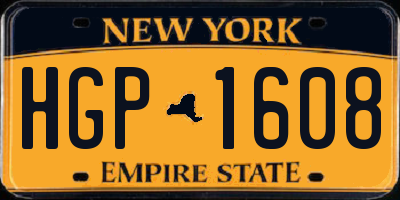 NY license plate HGP1608