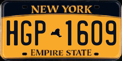 NY license plate HGP1609