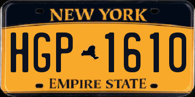 NY license plate HGP1610