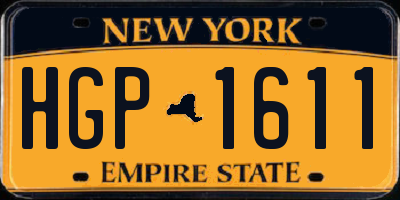 NY license plate HGP1611