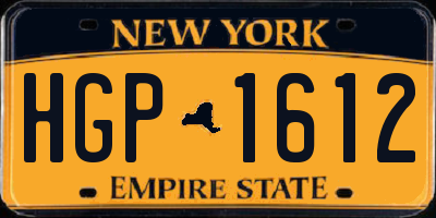 NY license plate HGP1612