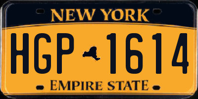 NY license plate HGP1614