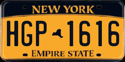 NY license plate HGP1616