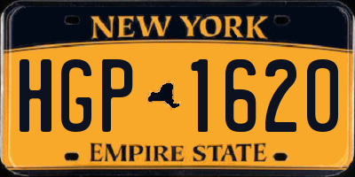 NY license plate HGP1620