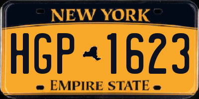 NY license plate HGP1623