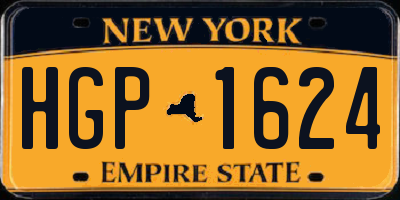 NY license plate HGP1624