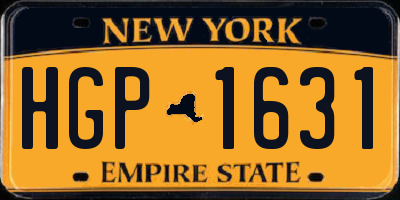 NY license plate HGP1631