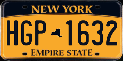 NY license plate HGP1632