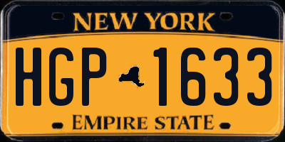 NY license plate HGP1633