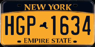 NY license plate HGP1634