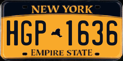 NY license plate HGP1636