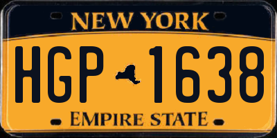 NY license plate HGP1638