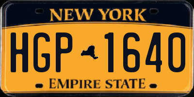 NY license plate HGP1640