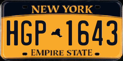 NY license plate HGP1643