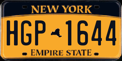 NY license plate HGP1644