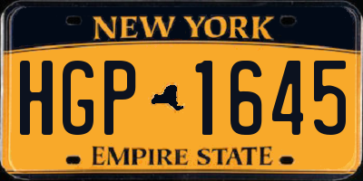 NY license plate HGP1645