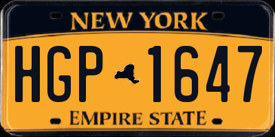 NY license plate HGP1647