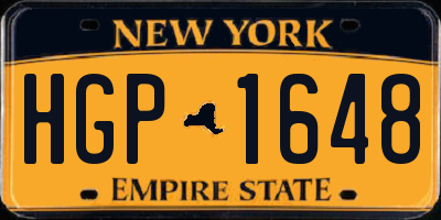 NY license plate HGP1648