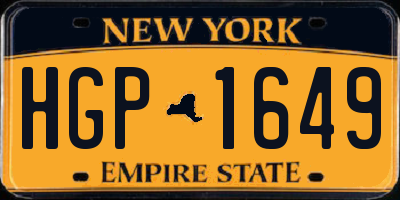 NY license plate HGP1649