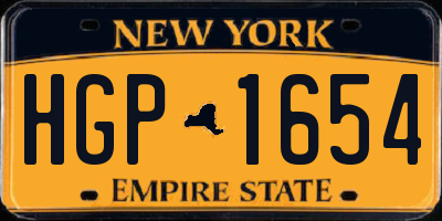 NY license plate HGP1654