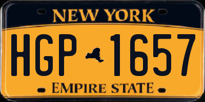 NY license plate HGP1657