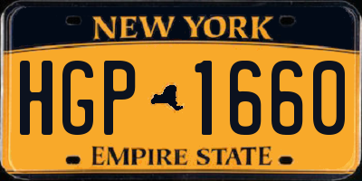 NY license plate HGP1660