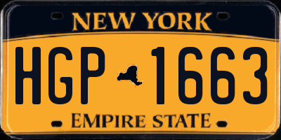 NY license plate HGP1663