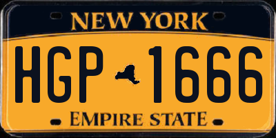 NY license plate HGP1666