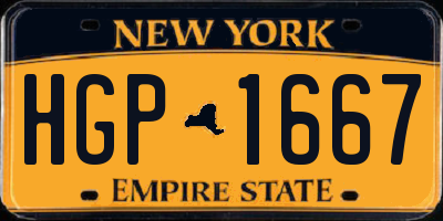 NY license plate HGP1667