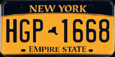 NY license plate HGP1668