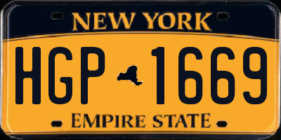 NY license plate HGP1669