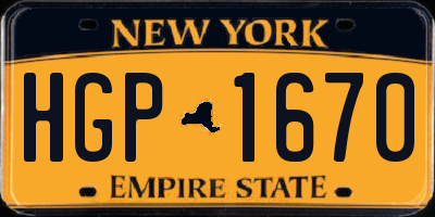 NY license plate HGP1670