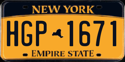 NY license plate HGP1671