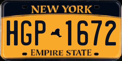 NY license plate HGP1672