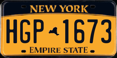 NY license plate HGP1673