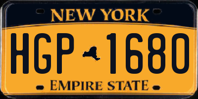 NY license plate HGP1680