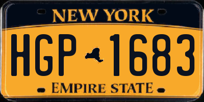 NY license plate HGP1683