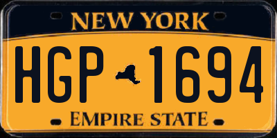 NY license plate HGP1694