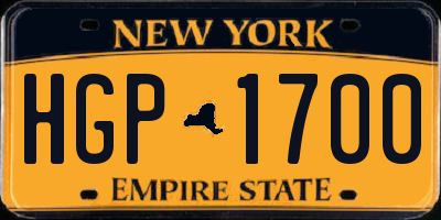 NY license plate HGP1700