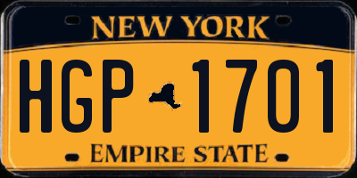 NY license plate HGP1701