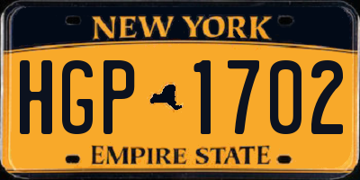 NY license plate HGP1702