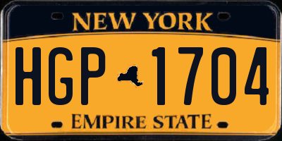 NY license plate HGP1704