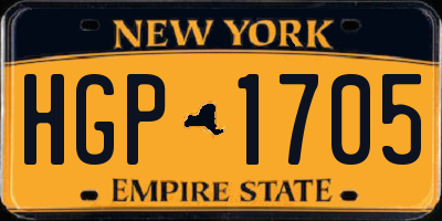 NY license plate HGP1705